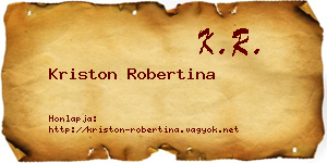 Kriston Robertina névjegykártya